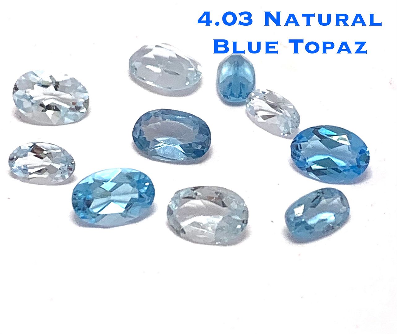 4.03ctw Lot of  Natural Brazilian Untreated Blue Topaz Gemstones