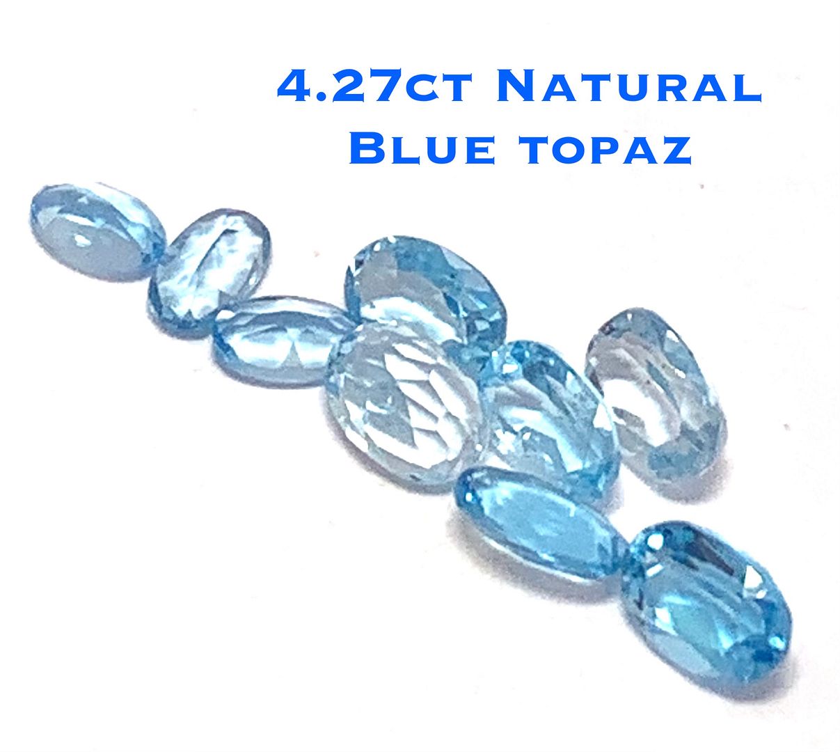 4.27ctw Lot of  Natural Brazilian Untreated Blue Topaz Gemstones