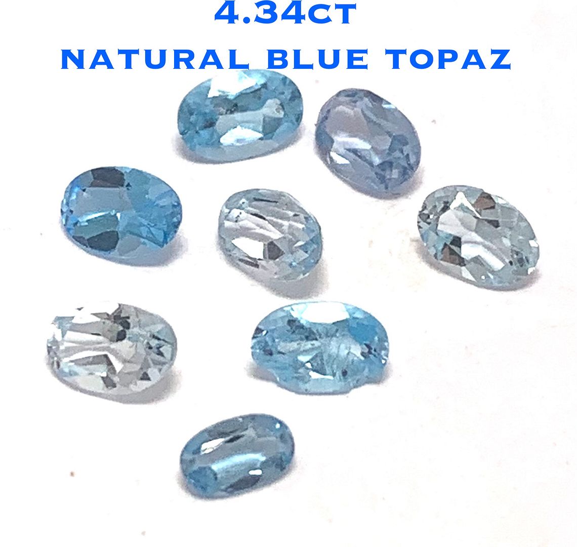 4.34ctw Lot of  Natural Brazilian Untreated Blue Topaz Gemstones
