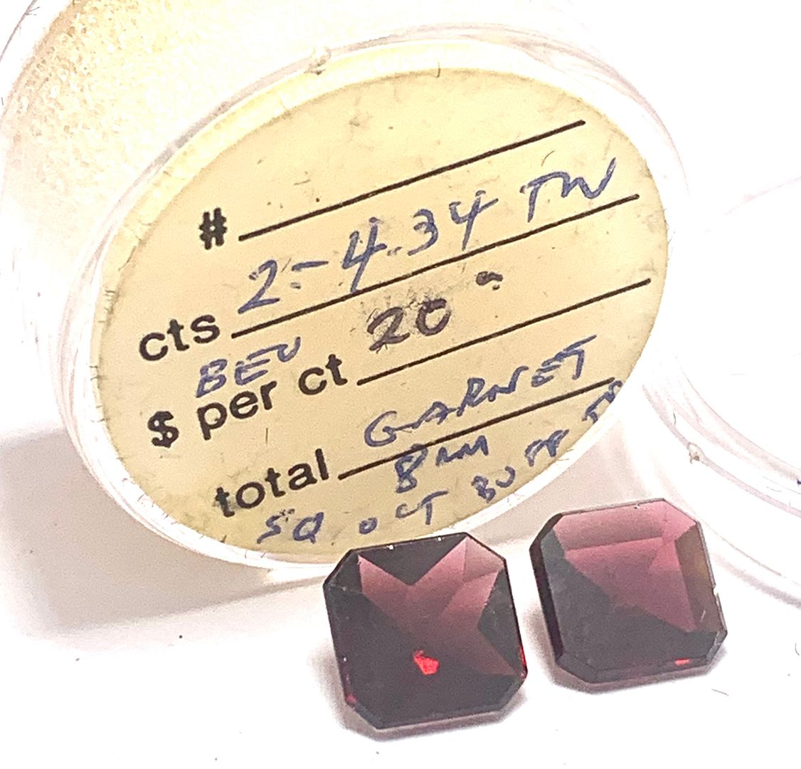 4.34ctw Natural Matching Untreated Indian Almandite Garnet Loose Gemstones 8X8 MM