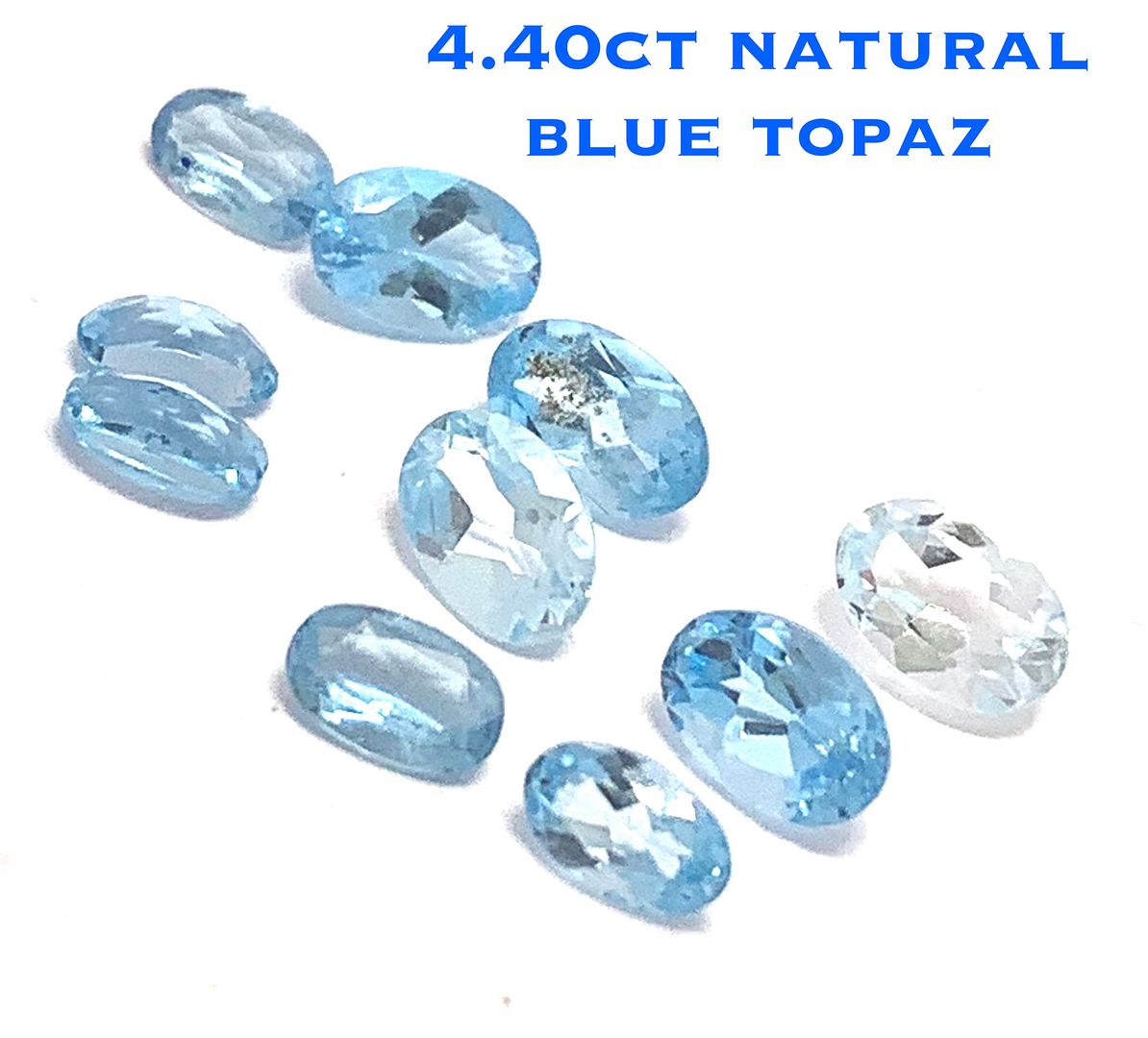 4.40ctw Lot of  Natural Brazilian Untreated Blue Topaz Gemstones