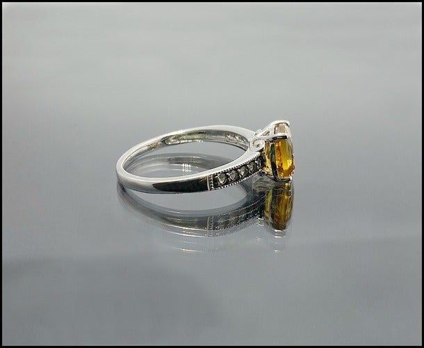 4.00 Carat Genuine Smoky Quartz and Citrine .925 Sterling Silver Ring main image 1