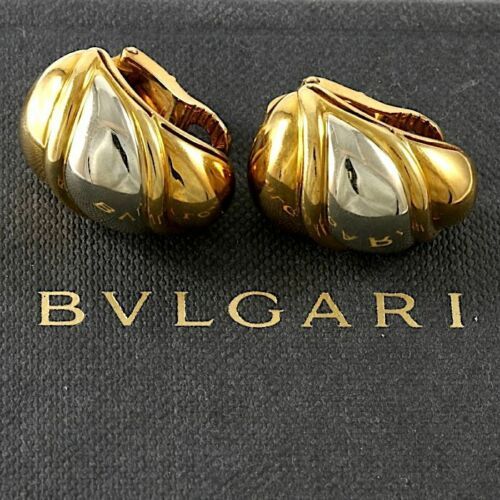 Estate Bvlgari 18K Yellow & White Gold Clip-on Earrings (BV23)