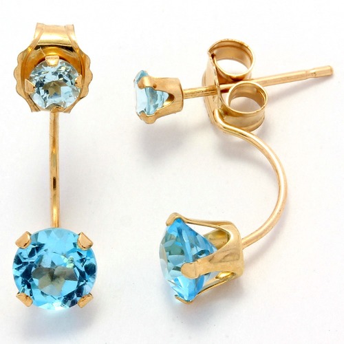 Solid 10k Yellow Gold 2 00ctw Genuine Blue Topaz Earrings Solid 10k Yellow Gold 2 00ctw Genuine Blue Topaz Earrings