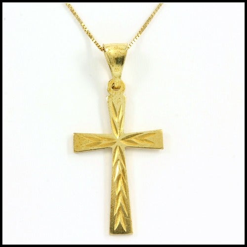 Solid 10k Yellow Gold Cross Necklace | Property Room