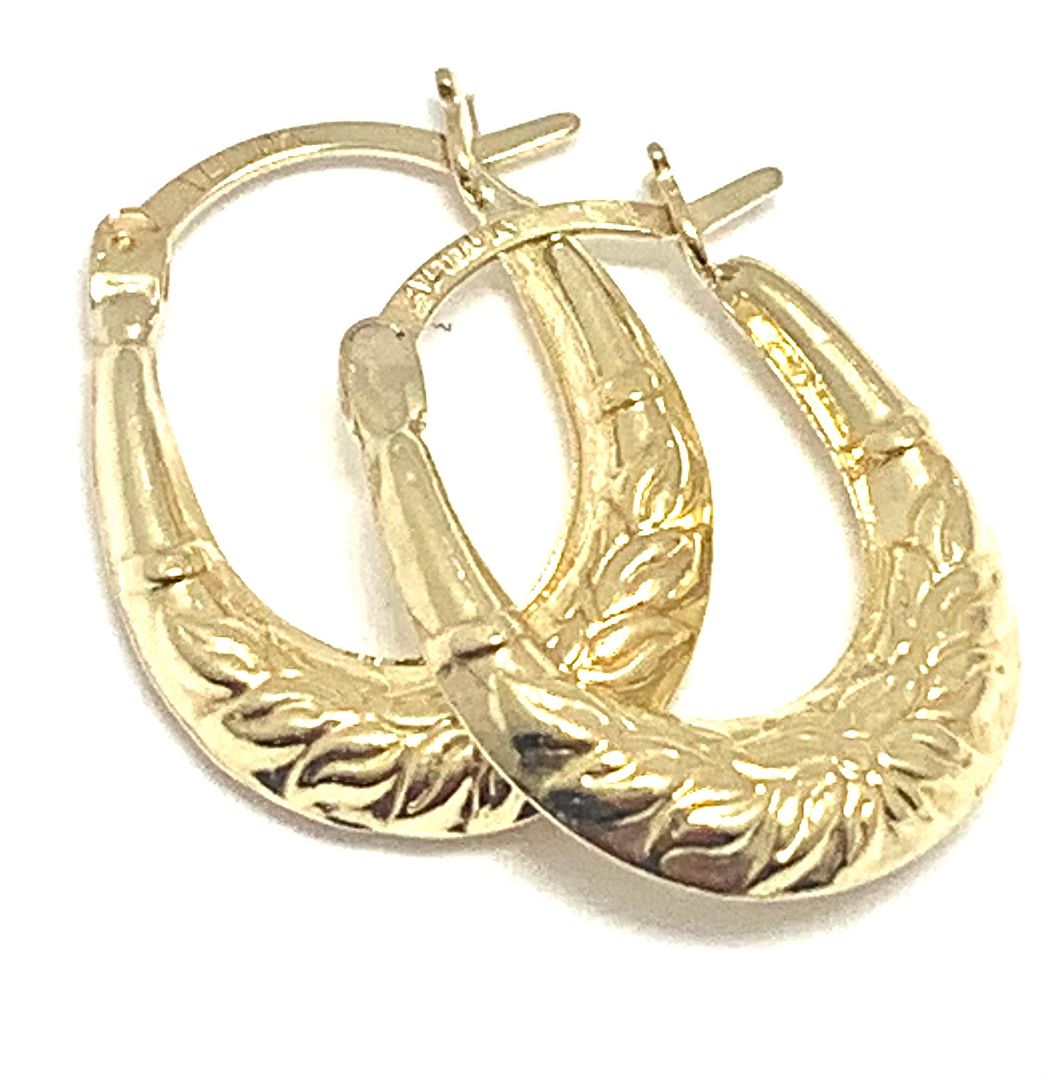 Solid 10k Yellow Gold Hoop Earrings