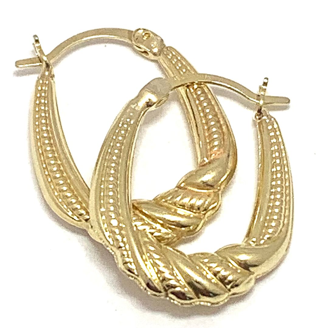 Solid 10k Yellow Gold Hoop Earrings