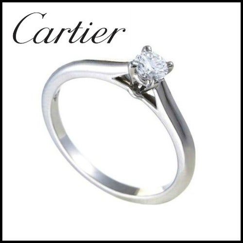 Vintage Cartier 950 Platinum 0.19ct Diamond Womans Ring - Size 5.5