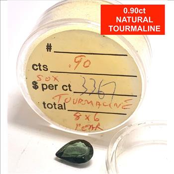$175 Retail 0.90ctw Natural  Brazilian Tourmaline Loose Gemstone 8X6mm