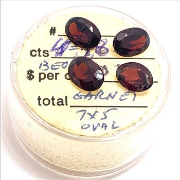 3.82ctw Natural Oval Cut African Rhodolite Garnet 4 Matching Loose Stone 7X5 MM