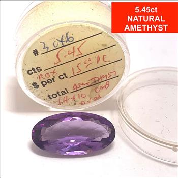 $475 Retail 5.45ctw Natural  Brazilian Amethyst Loose Gemstone 14X10mm