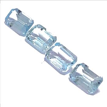 Lot of 4 Matching Genuine 2.50ctw Emerald Cut Swiss Blue Topaz Loose Gemstone 6X3 MM