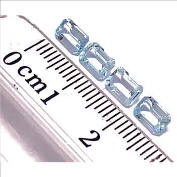 Lot of 4 Matching Genuine 2.50ctw Emerald Cut Swiss Blue Topaz Loose Gemstone 6X3 MM