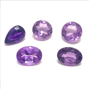 Lot of Genuine 5.47ctw  Brazilian Amethyst Loose Gemstones  6X8 MM