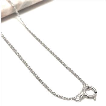 10k Solid White Gold Double Link Chain