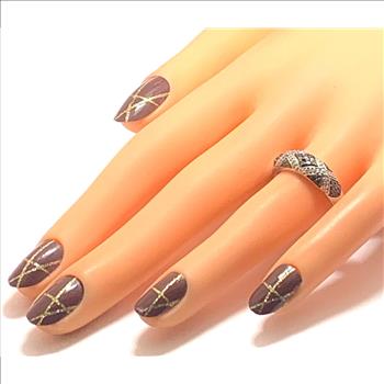 10k White gold 0.50ctw Genuine White & Black Diamonds Wedding Anniversary Ring