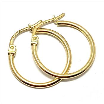 10k Yellow Gold Hoop Earrings 3/4
