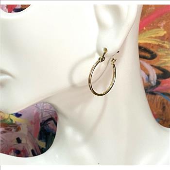 10k Yellow Gold Hoop Earrings 3/4