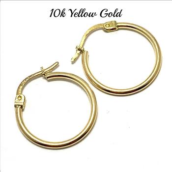 10k Yellow Gold Hoop Earrings 3/4