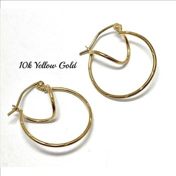 10k Yellow Gold Hoop Earrings 9/16