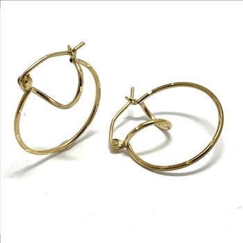 10k Yellow Gold Hoop Earrings 9/16