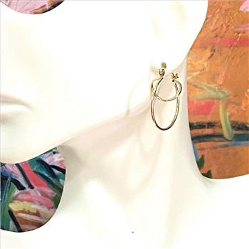 10k Yellow Gold Hoop Earrings 9/16