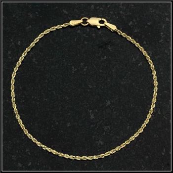 10k/417 Yellow Gold, 7-inch Rope Chain Bracelet | Property Room