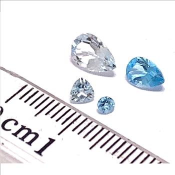 1.52ctw Lot of 4 Natural Brazilian Untreated Blue Topaz Gemstones