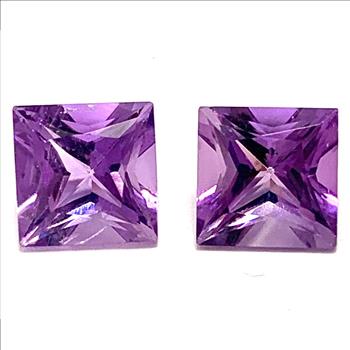 2.55ctw Lot Of 2 Matching Natural Brazilian Amethyst Gemstones