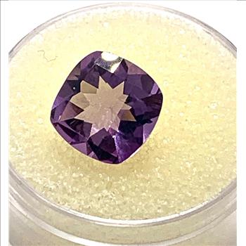 2.95ctw Natural Cushion Cut Brazilian Amethyst Loose Gemstone 10X10mm
