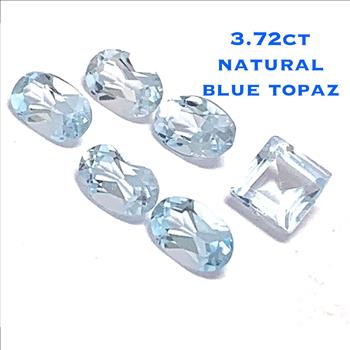 3.72ctw Lot of  Natural Brazilian Untreated Blue Topaz Gemstones