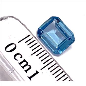 3.75ct Natural Brazilian London Blue Topaz Emerald Cut 8x10mm