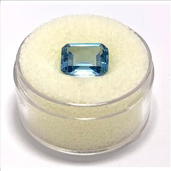 3.75ct Natural Brazilian London Blue Topaz Emerald Cut 8x10mm