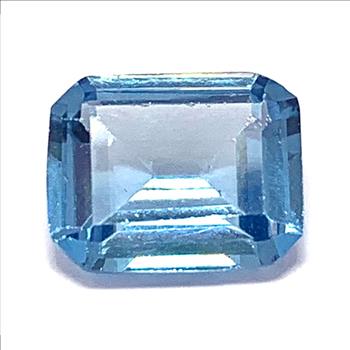 3.75ct Natural Brazilian London Blue Topaz Emerald Cut 8x10mm