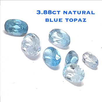 3.88ctw Lot of  Natural Brazilian Untreated Blue Topaz Gemstones
