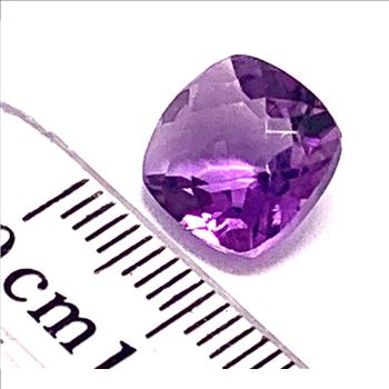 4.03ctw Natural Cushion Cut Brazilian Amethyst Loose Gemstone 10X10mm
