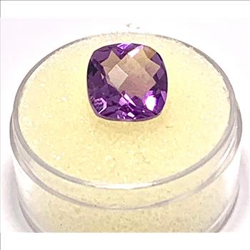 4.03ctw Natural Cushion Cut Brazilian Amethyst Loose Gemstone 10X10mm