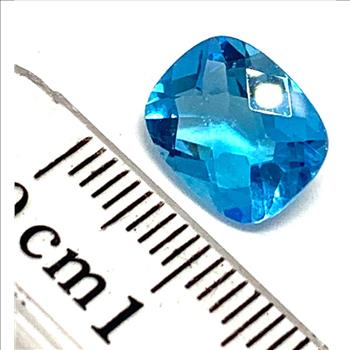 4.05ctw Natural Brazilian Cushion Cut Swiss Blue Topaz Gemstone 11X9 mm