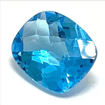 4.05ctw Natural Brazilian Cushion Cut Swiss Blue Topaz Gemstone 11X9 mm