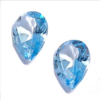4.25ctw Natural 2 Matching 6X10 mm Pear Shaped Cut Swiss Blue Topaz Loose Gemstones