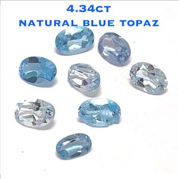 4.34ctw Lot of  Natural Brazilian Untreated Blue Topaz Gemstones