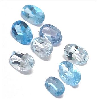 4.34ctw Lot of  Natural Brazilian Untreated Blue Topaz Gemstones