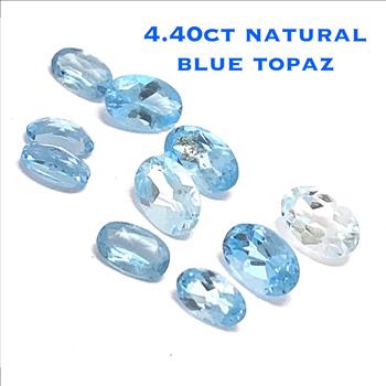 4.40ctw Lot of  Natural Brazilian Untreated Blue Topaz Gemstones