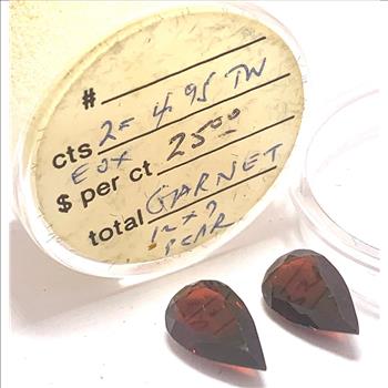 4.95ctw Natural Matching Untreated Indian Almandite Garnet Loose Gemstones 12X9 MM