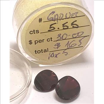 5.55ctw Natural Matching Untreated Indian Almandite Garnet Loose Gemstones 10X7 MM