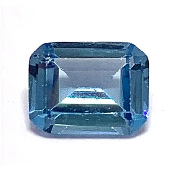 6.60ct Natural Brazilian London Blue Topaz Emerald Cut 10x12mm