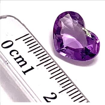 6.77ctw Natural Heart Shape Cut Brazilian Amethyst Loose Gemstone 15X10 mm