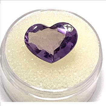 6.77ctw Natural Heart Shape Cut Brazilian Amethyst Loose Gemstone 15X10 mm