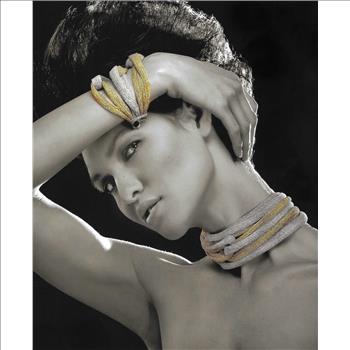 Adami & Martucci Italian Designer Mesh Collection Two Tone Set of Necklace & Bracelet