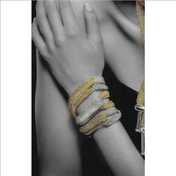 Adami & Martucci Italian Designer Mesh Collection Two Tone Set of Necklace & Bracelet